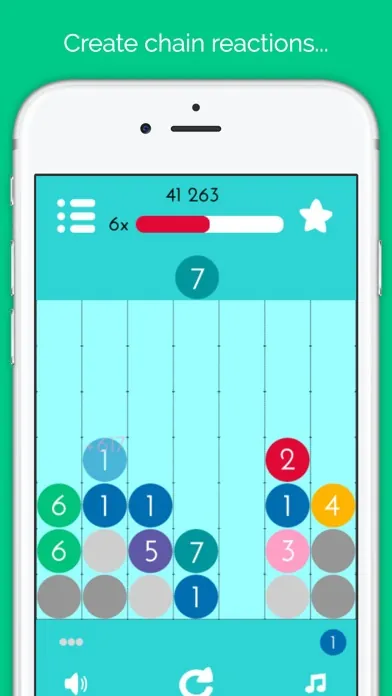 A chain reaction clearing discs while the multiplier bar fills